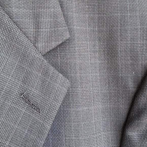 Barrington Premier Mens Suit Coat 44 Reg Dark Gray Worsted Wool Textured New - Picture 11 of 11